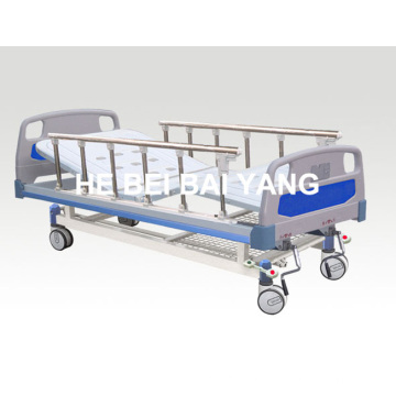 a-49 Movable Double-Function Manual Hospital Bed with ABS Bed Head